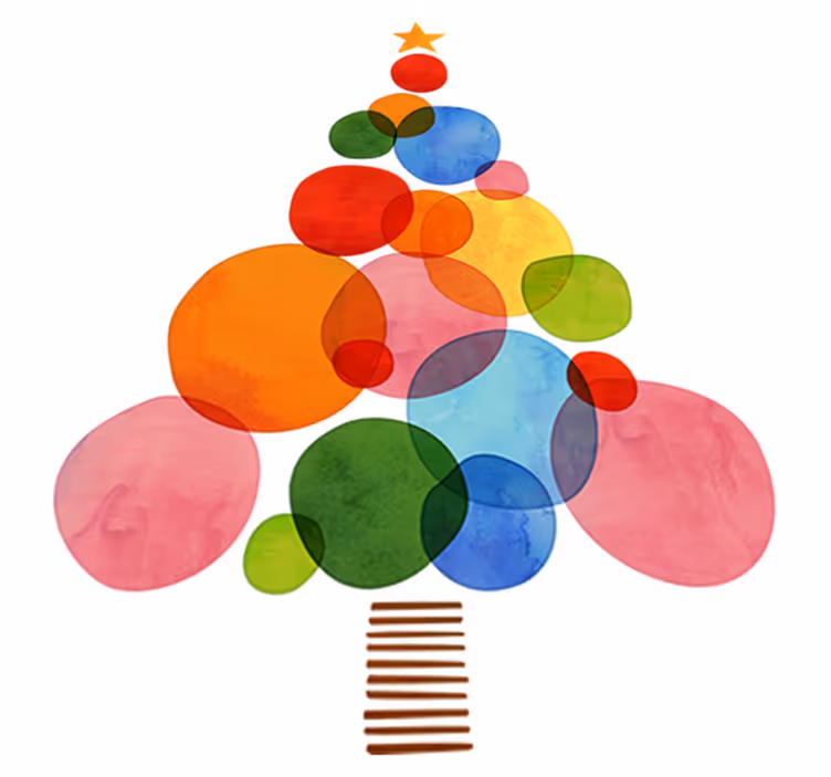 Colorful watercolor christmas rug - TenStickers