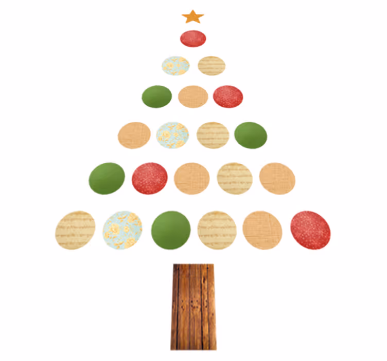 Christmas rug with colorful tree design - TenStickers