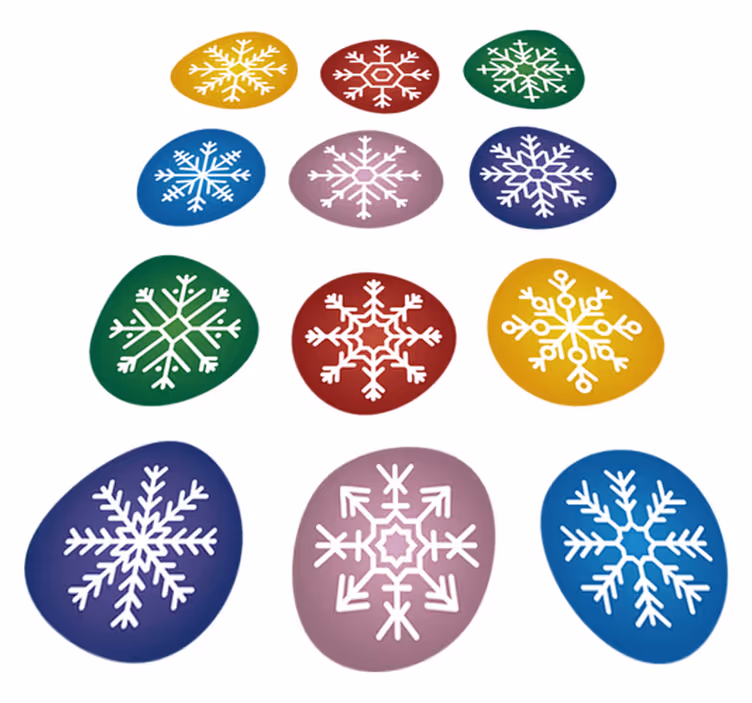 Christmas rug colorful snowflakes - TenStickers