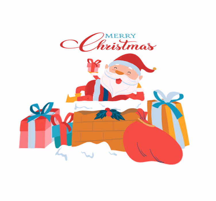 Christmas rug we have a merry christmas with santa claus - TenStickers