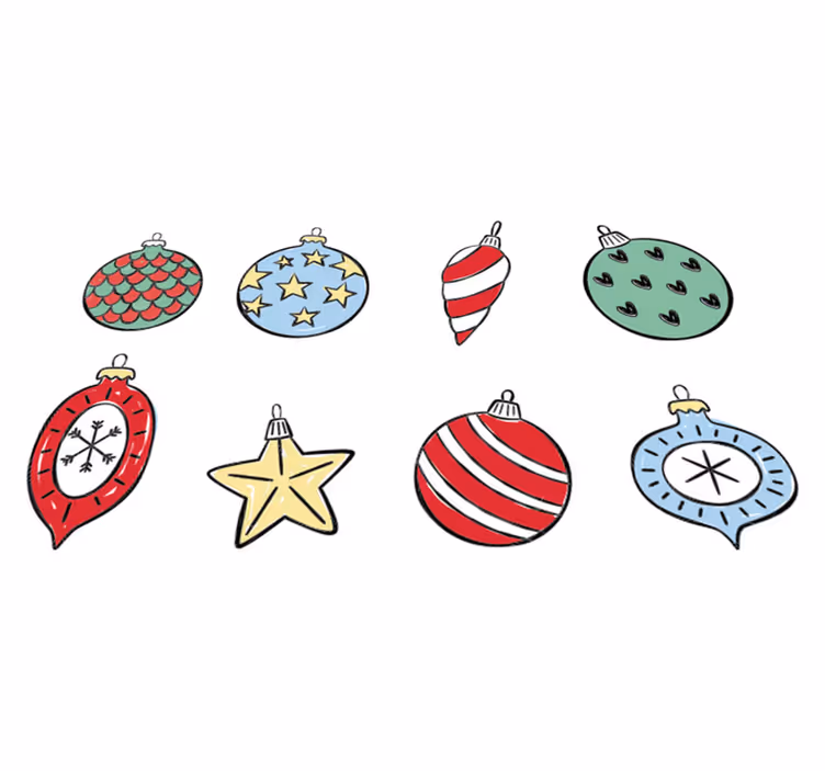 Christmas rug set of vintage christmas balls - TenStickers