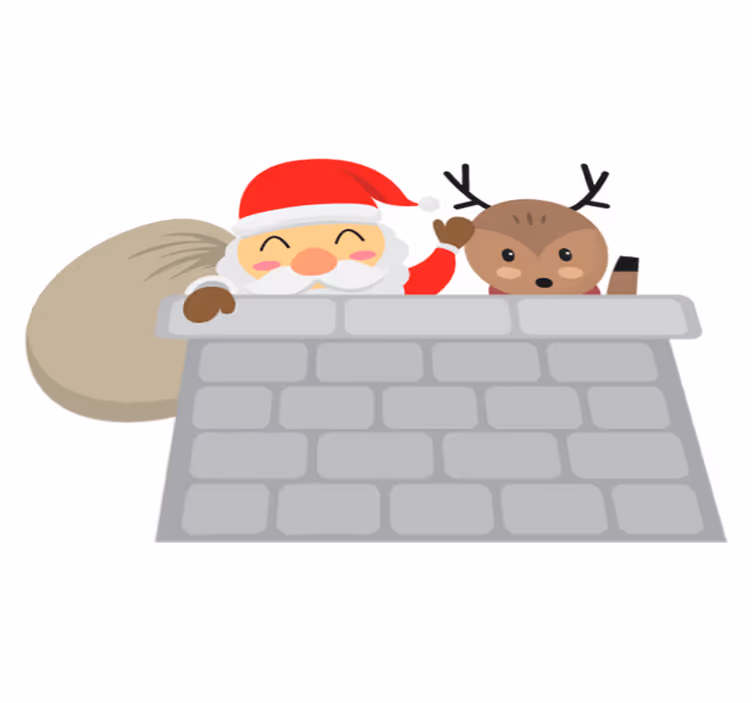 Christmas rug santa and reindeer design - TenStickers