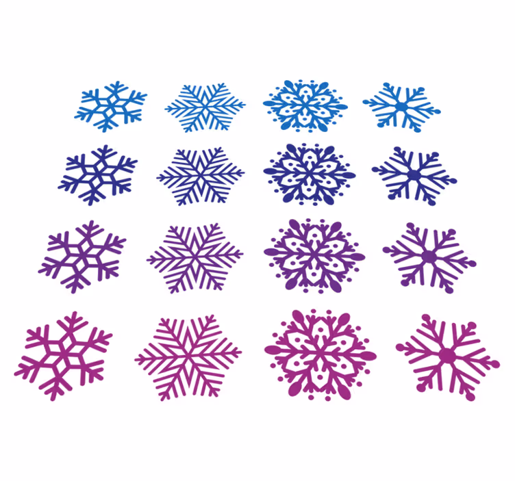 Christmas rug purple and blue snowflakes pack - TenStickers