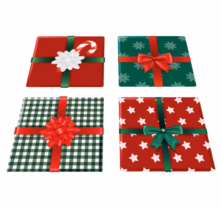 Christmas rug gift box set tiles - TenStickers