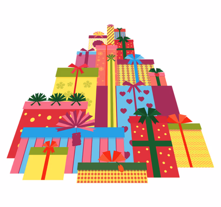 Christmas rug big stack of gift boxes - TenStickers