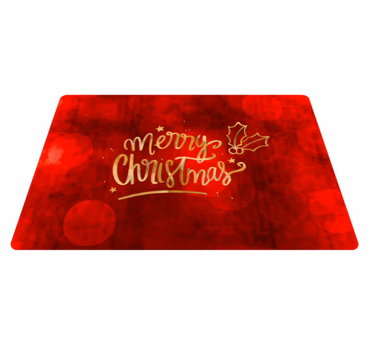 Christmas rug merry christmas in red laptop - TenStickers
