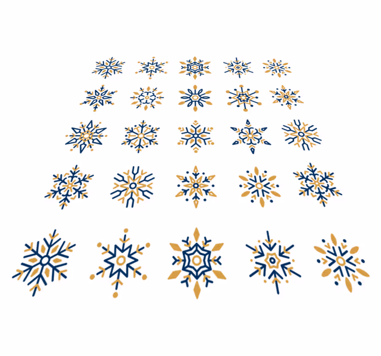 Christmas rug with 25 unique snowflakes design - TenStickers