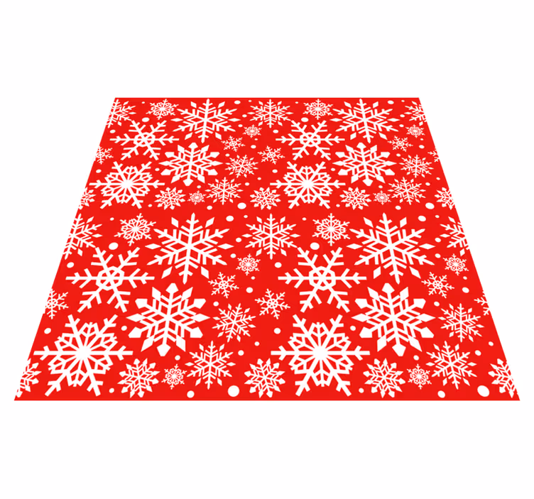 Christmas rug with red snowflakes design - TenStickers