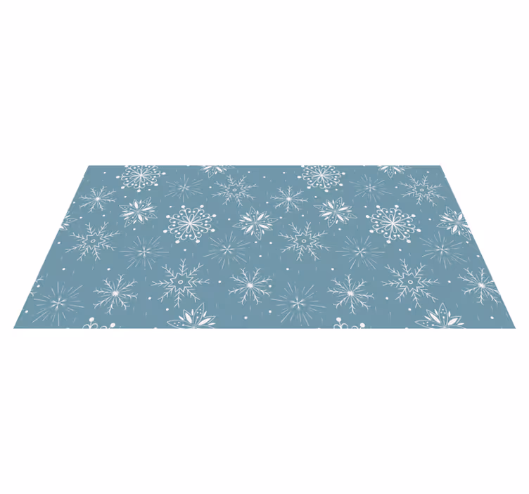 Christmas rug with blue and white snowflakes - TenStickers