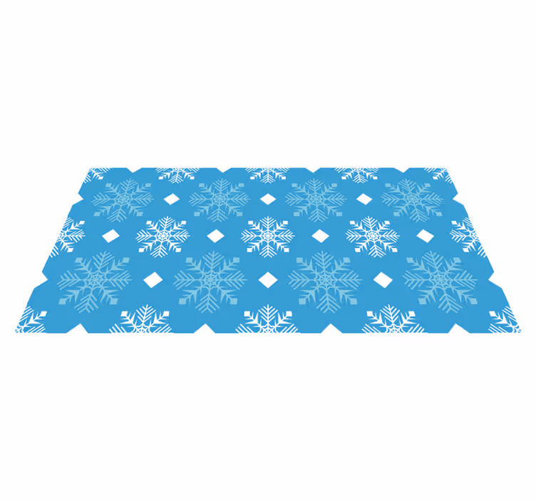 Christmas rug in blue tones with snowflakes - TenStickers