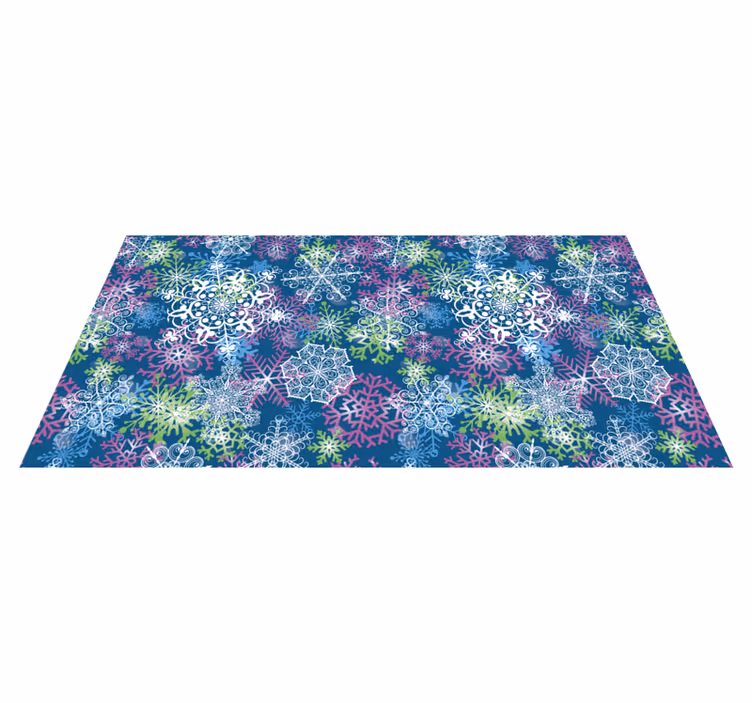 Christmas rug snowflakes on blue background - TenStickers