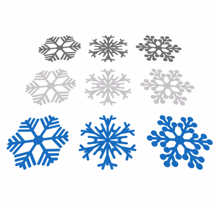 Christmas rug in gray and blue snowflakes - TenStickers