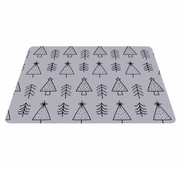 Christmas rug with patterned christmas trees - TenStickers