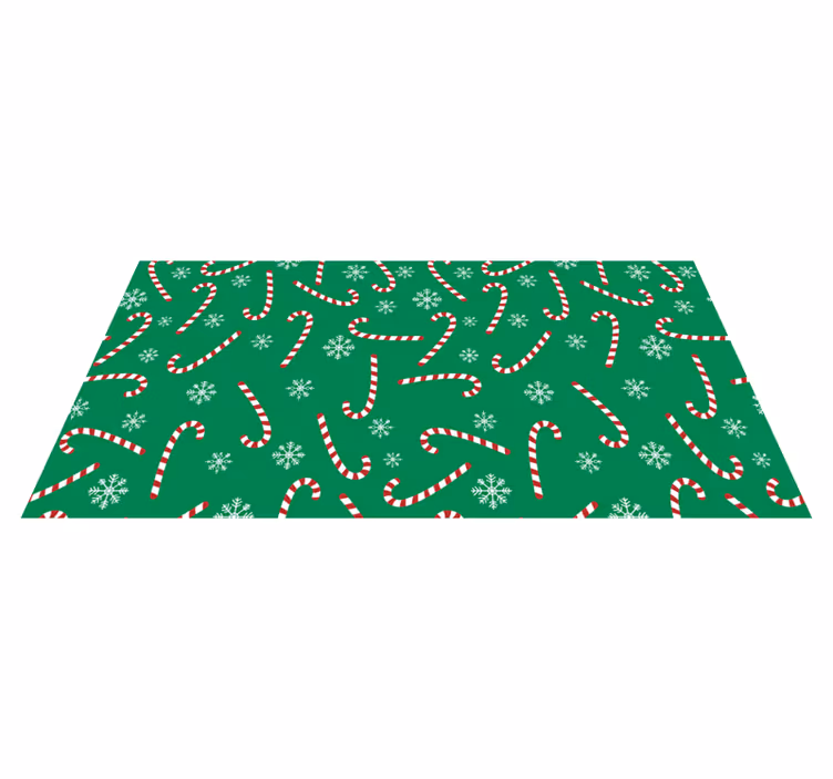 Christmas rug with candy cane design - TenStickers