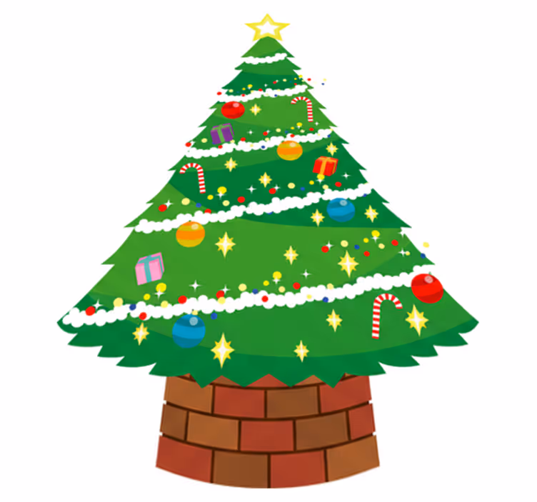 Christmas rug with christmas tree design - TenStickers
