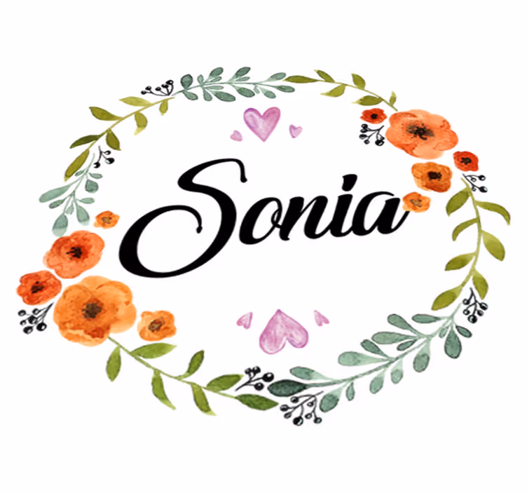 Floral rug with customizable floral crown design - TenStickers