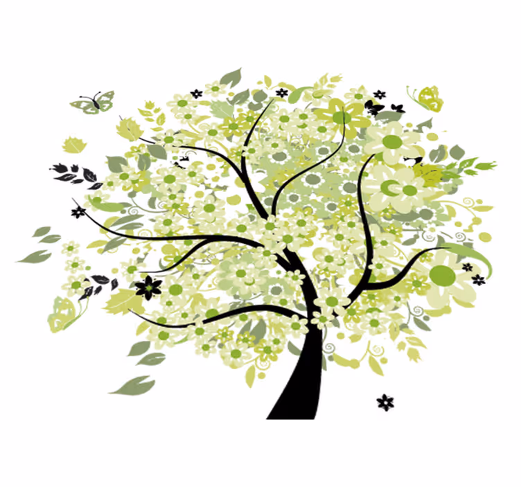 Floral rug inspired by green spring trees - TenStickers