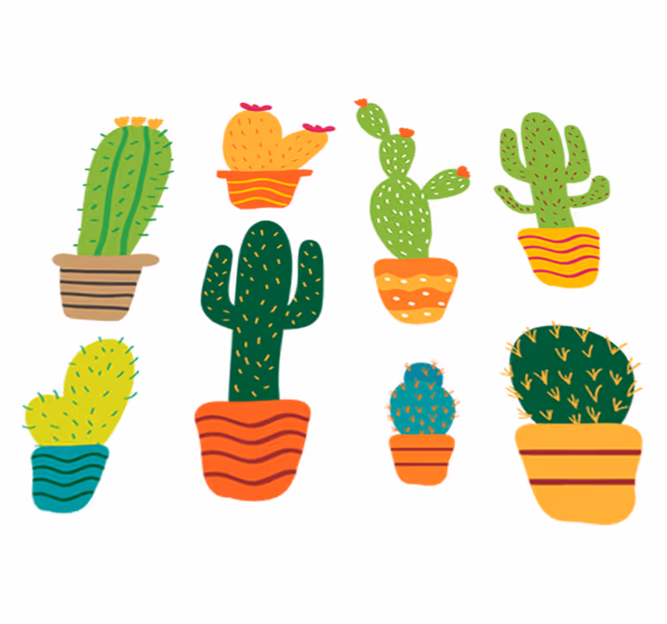 Floral rug vibrant cactus collection - TenStickers