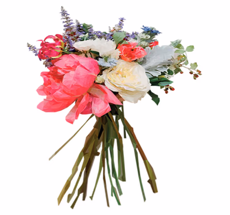 Floral rug geometric bouquet design - TenStickers