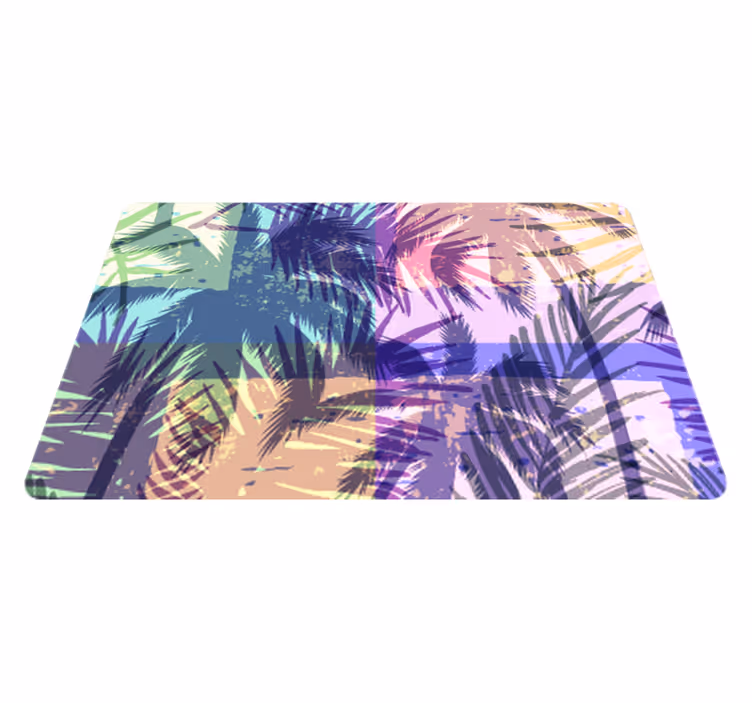 Floral rug with retro palm design - TenStickers