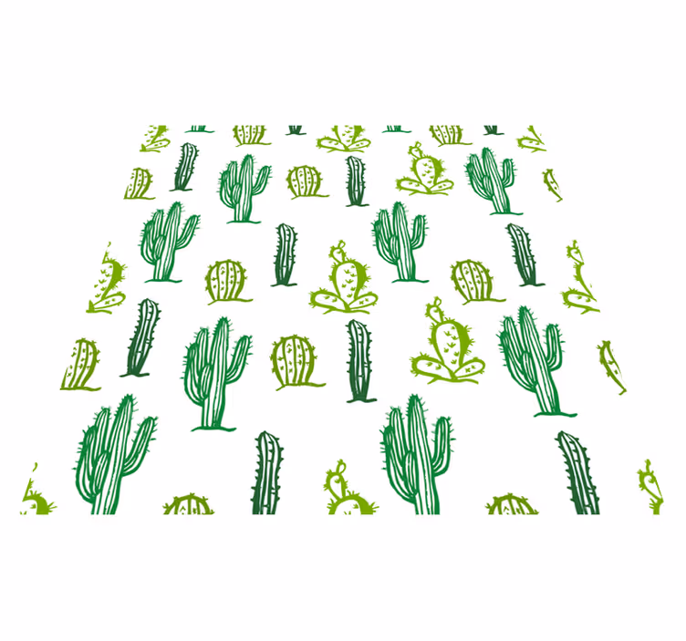 Floral rug in green cactus style - TenStickers