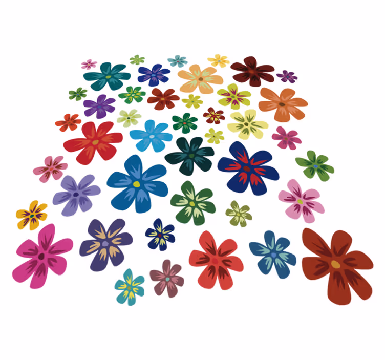 Floral rug in vibrant flower print - TenStickers