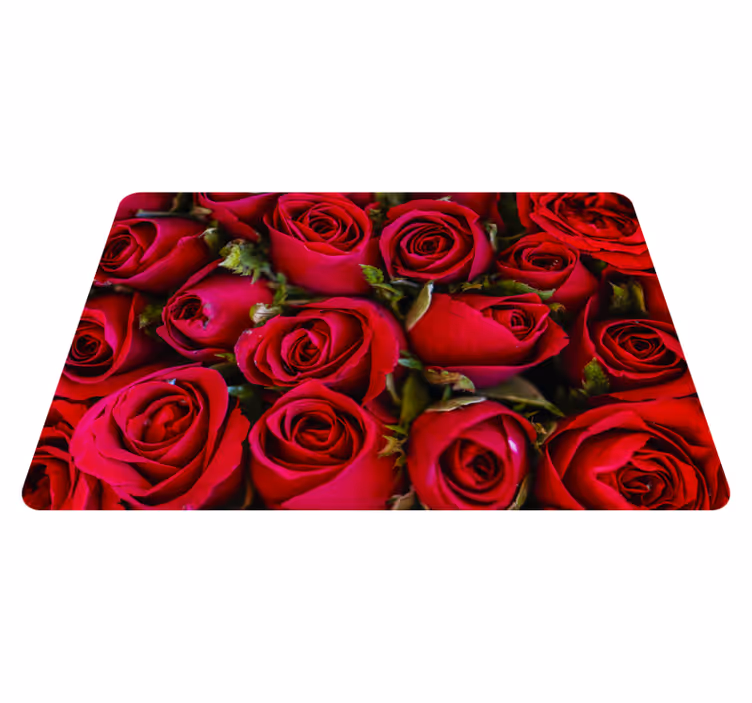 Red floral style floral rug - TenStickers
