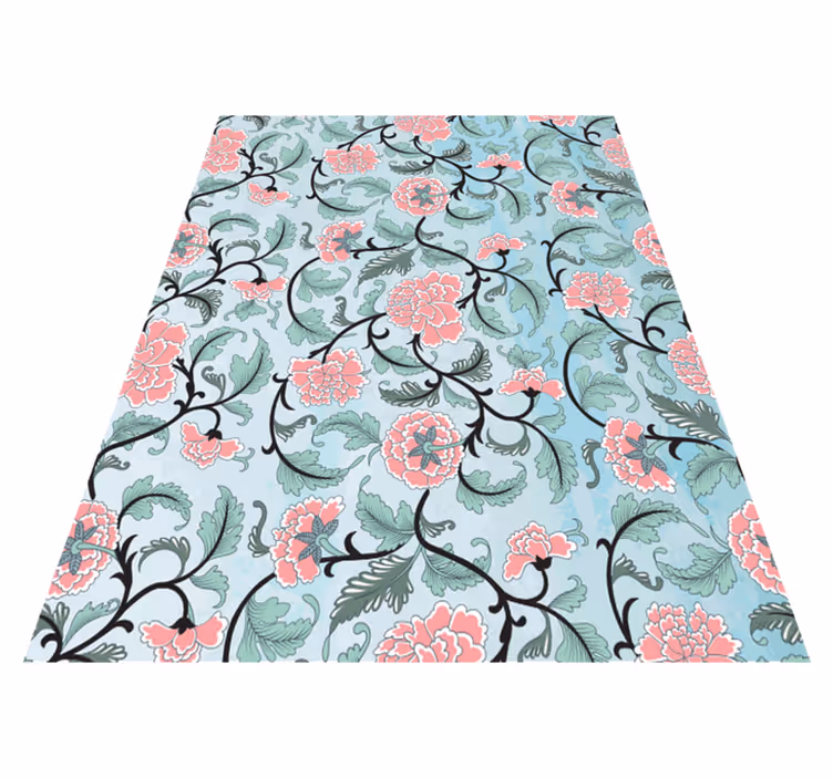 Floral rug featuring japanese flowers window film - TenStickers