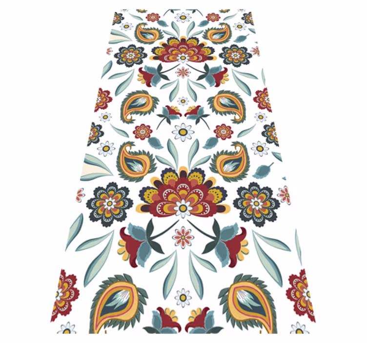 Floral rug with ethnic floral design - TenStickers