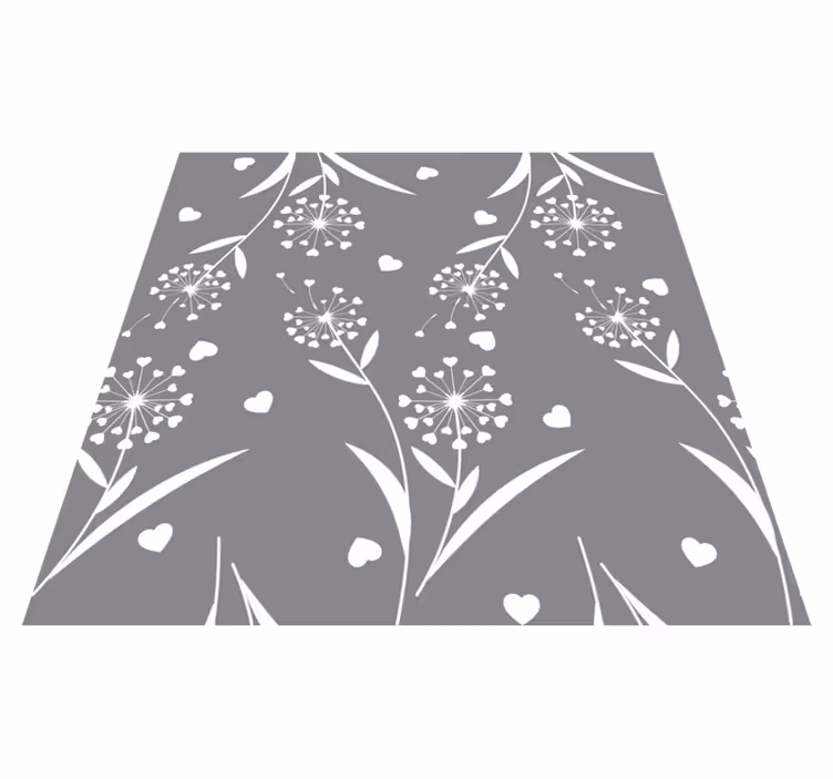 Floral rug white dandelions - TenStickers