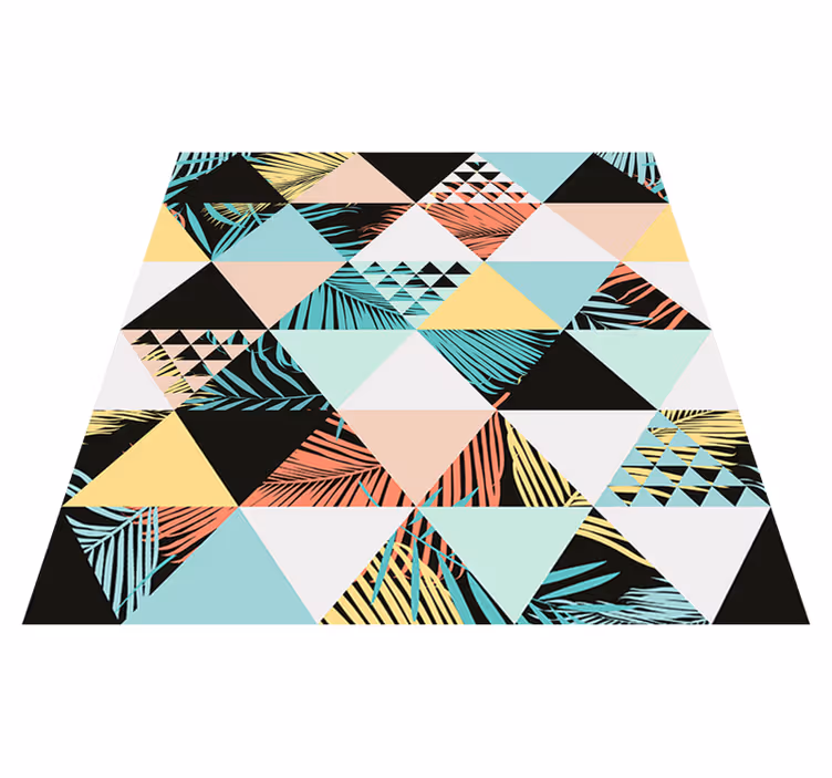Floral rug with tropical triangles design - TenStickers