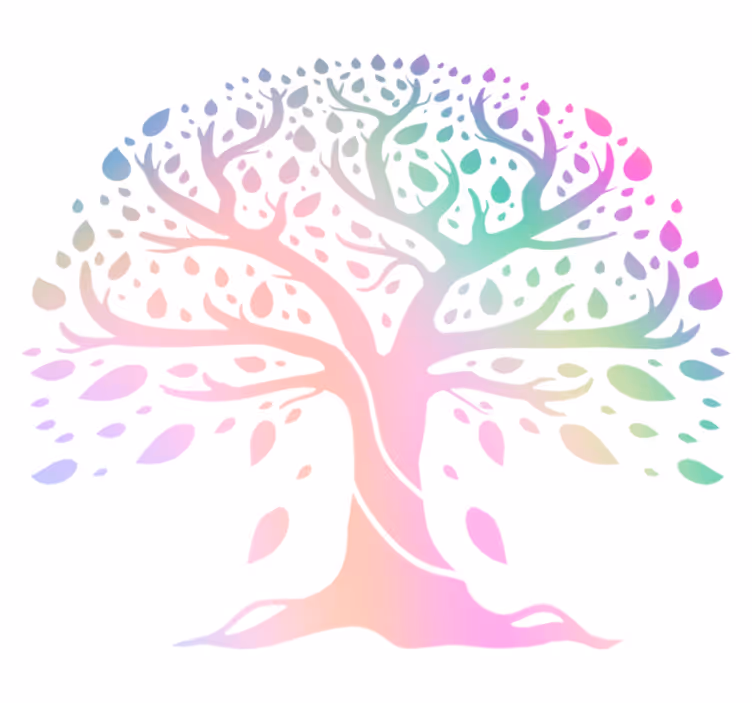 Floral rug tree of life in rainbow colors - TenStickers