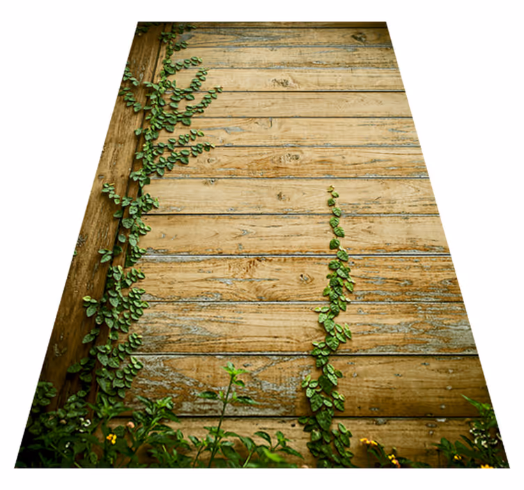 Floral rug with vines on wood design - TenStickers