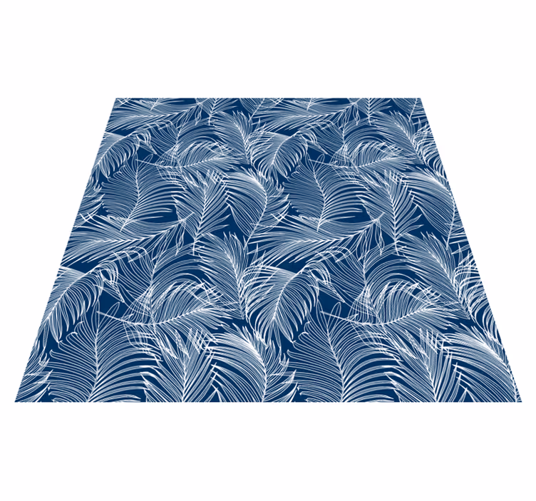 Floral rug with elegant blue leaves - TenStickers
