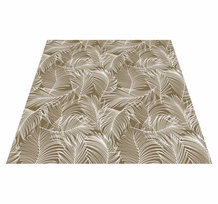 Floral rug with elegant brown leaves - TenStickers