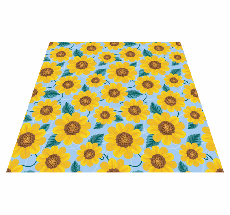 Floral rug with sunflower patterns - TenStickers