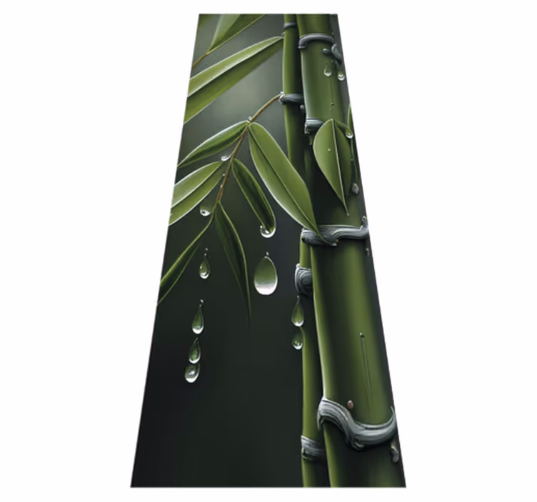 Floral rug with bamboo and drops - TenStickers