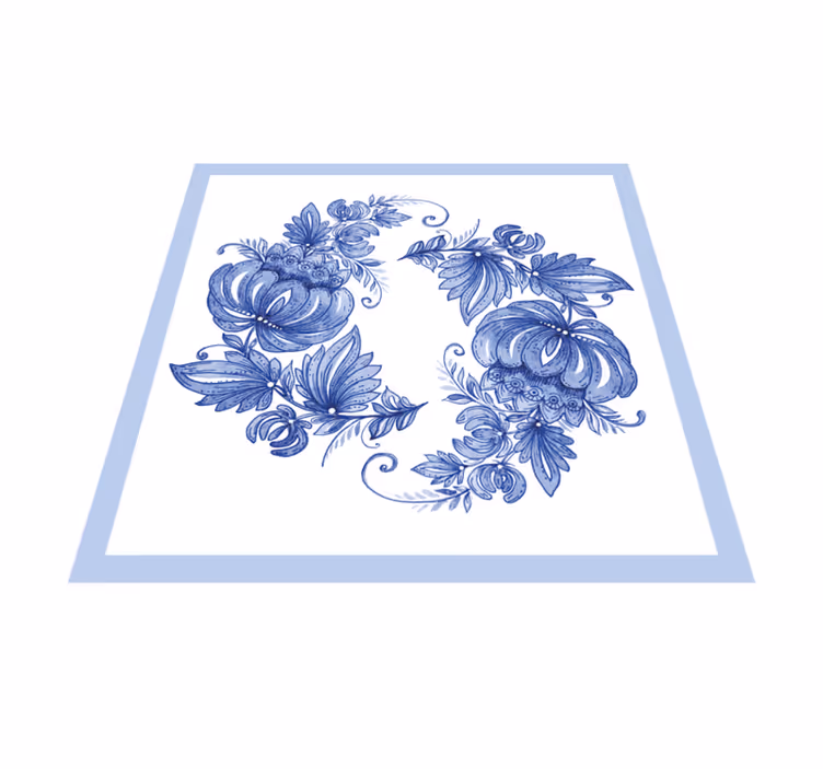 Floral rug in floral blue design - TenStickers