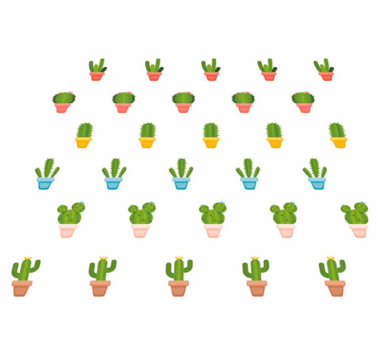 Floral rug with cacti pattern design - TenStickers