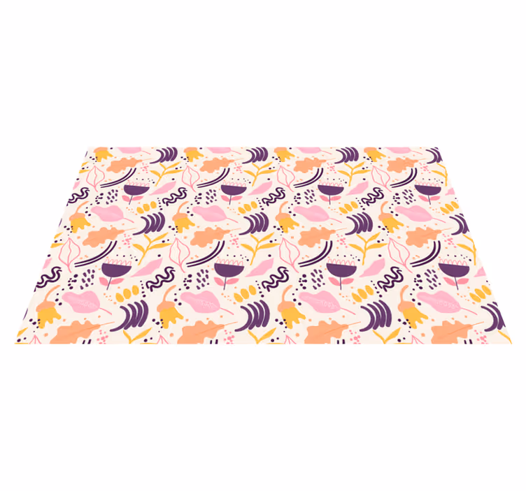 Floral rug lively floral inspiration - TenStickers