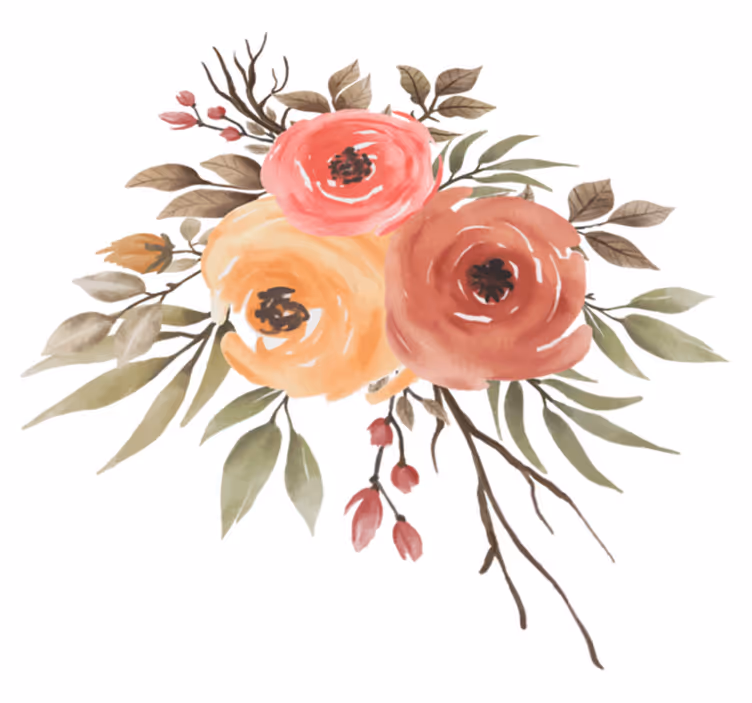 Floral rug delightful blossom arrangement - TenStickers
