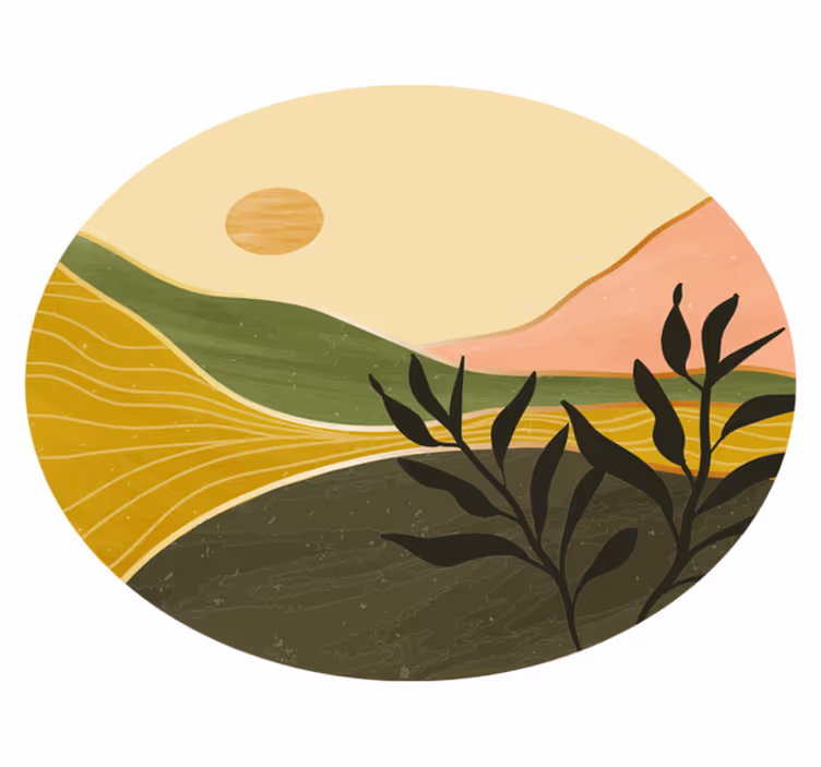 Floral rug serene landscape design - TenStickers