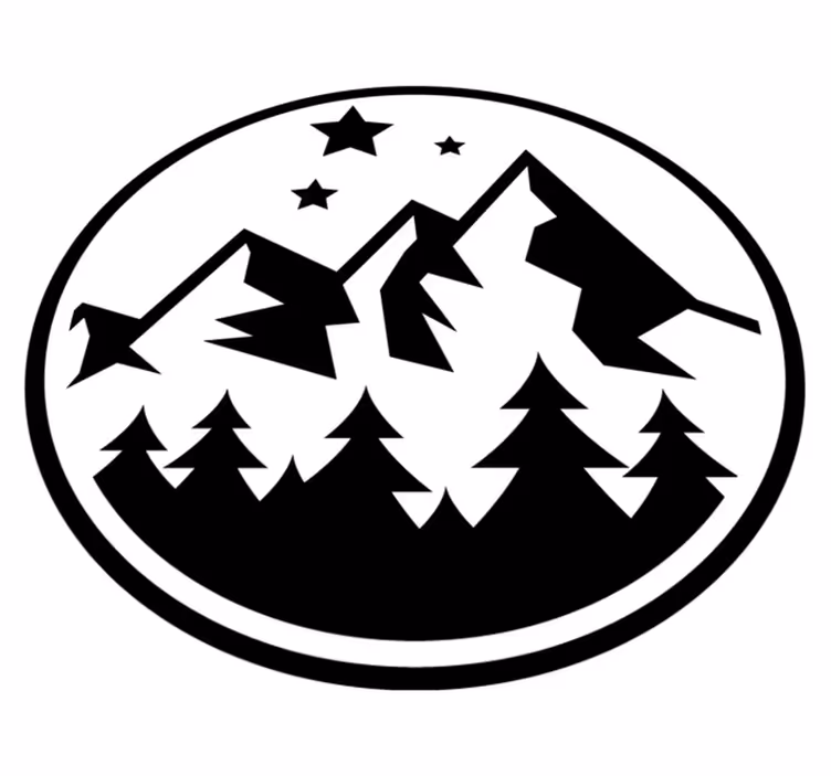 Floral rug mountainous forest landscape - TenStickers