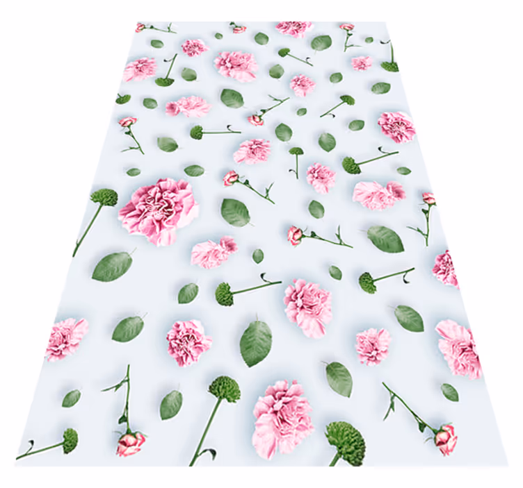 Floral rug with vibrant plant flowers design - TenStickers