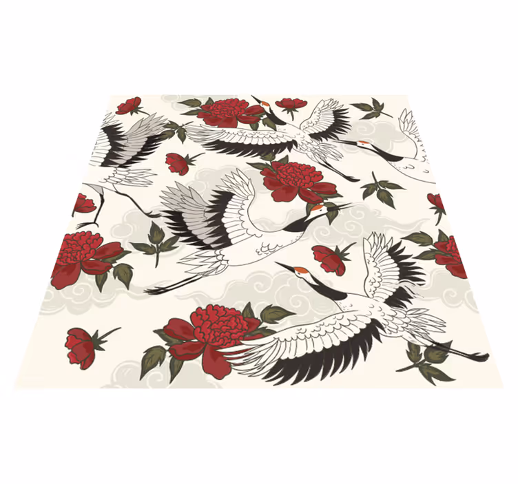Floral rug in soothing earthy shades - TenStickers
