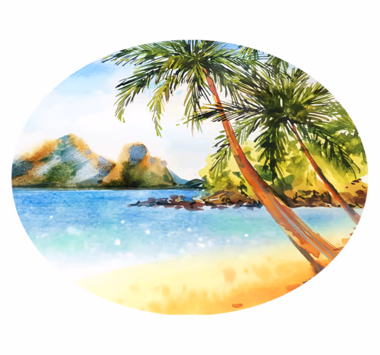 Floral rug watercolor palm design - TenStickers