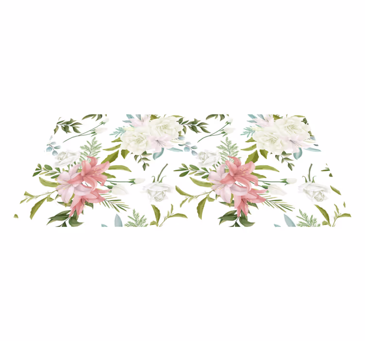 Floral rug in minimalist realistic garden style - TenStickers