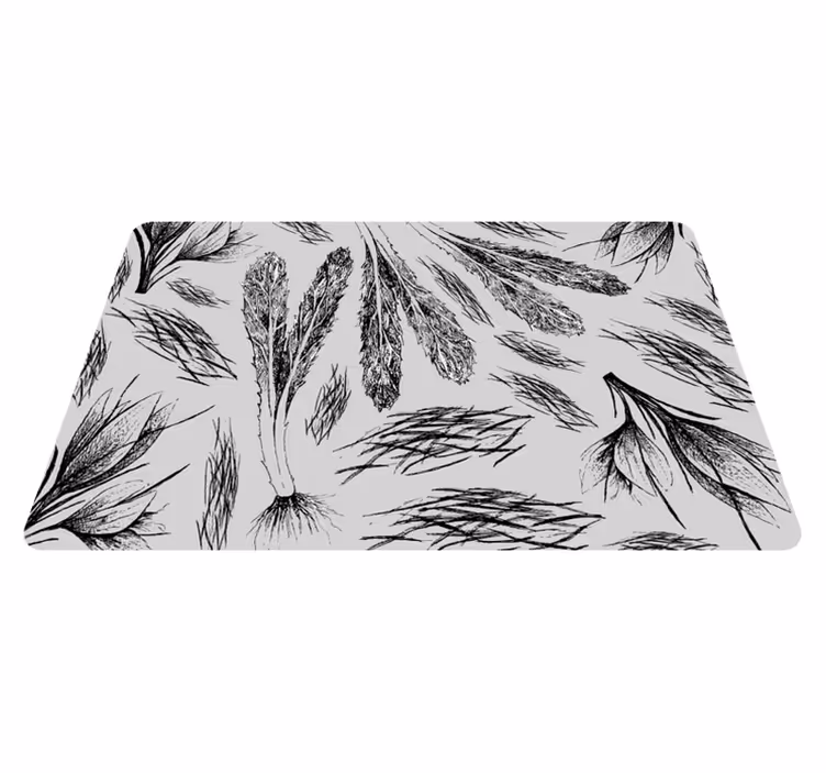 Floral rug in dried grey pattern - TenStickers