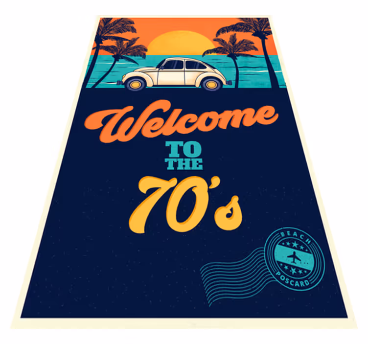 Vintage rug welcome to the 70s - TenStickers