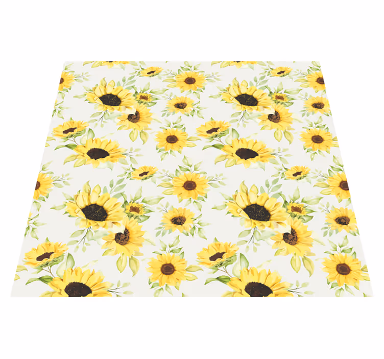 Floral rug watercolor sunflowers - TenStickers